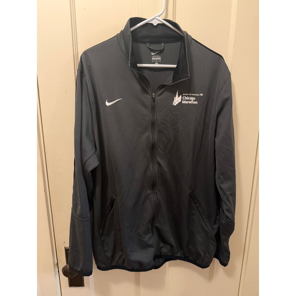 Nike Mens Chicago Marathon Full Zip Track Jacket Grey American Airlines XL